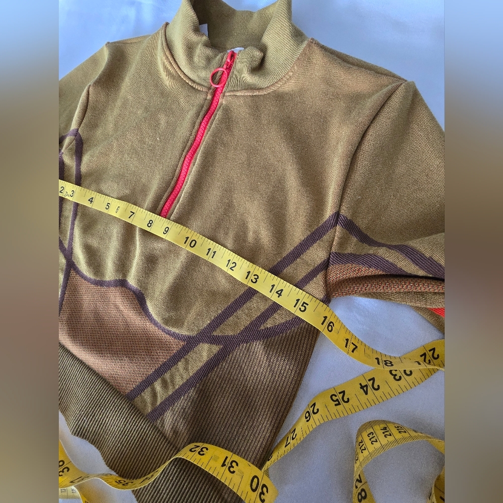 NWT Fabletics Opal Seamless Half Zip Retro Crop Top Olive Athletic Gym Yoga XL - Picture 6 of 13